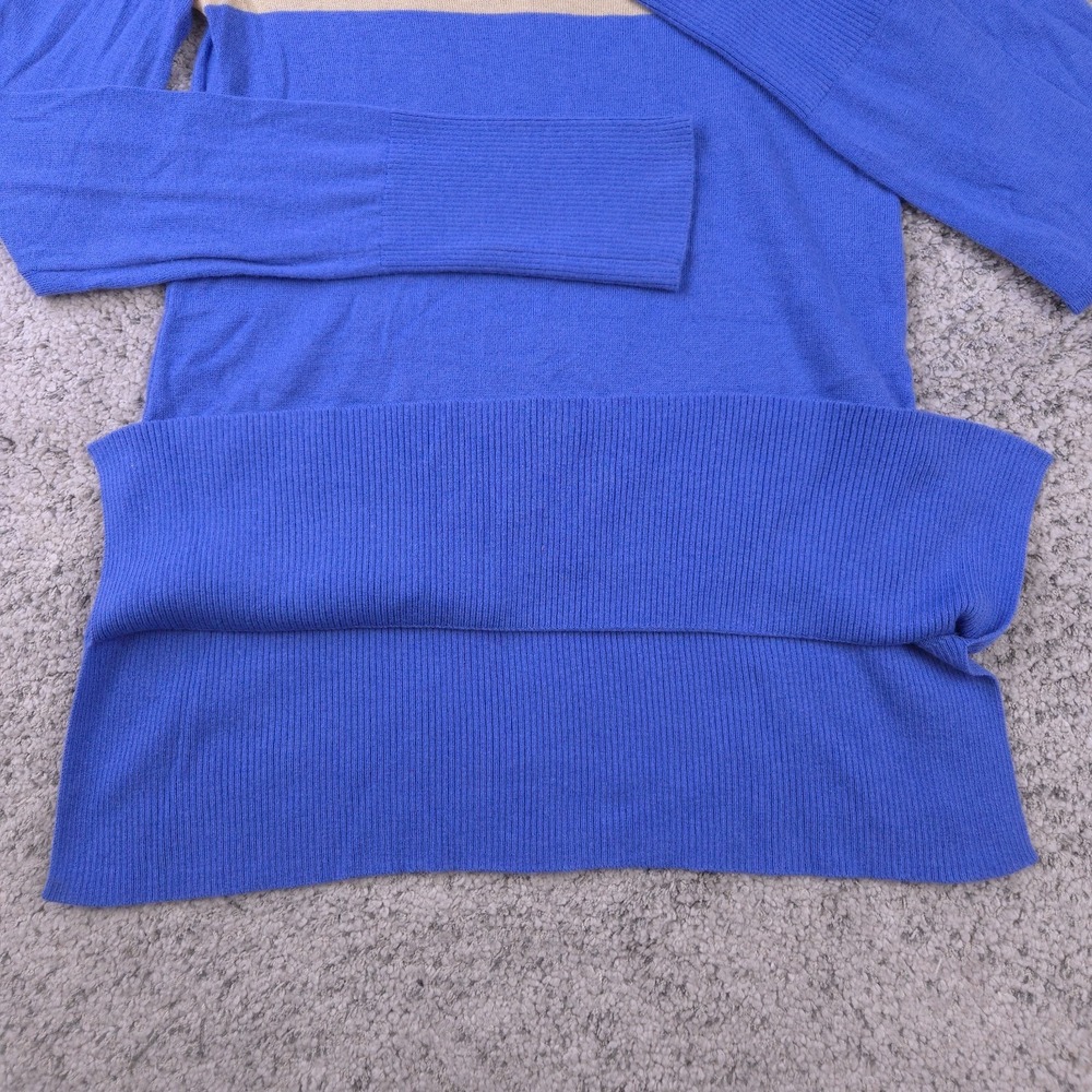 Lilly Pulitzer Sweater Womens XS Wool Blend Scoop Neck Blue Beige Pullover GUC - Picture 4 of 10